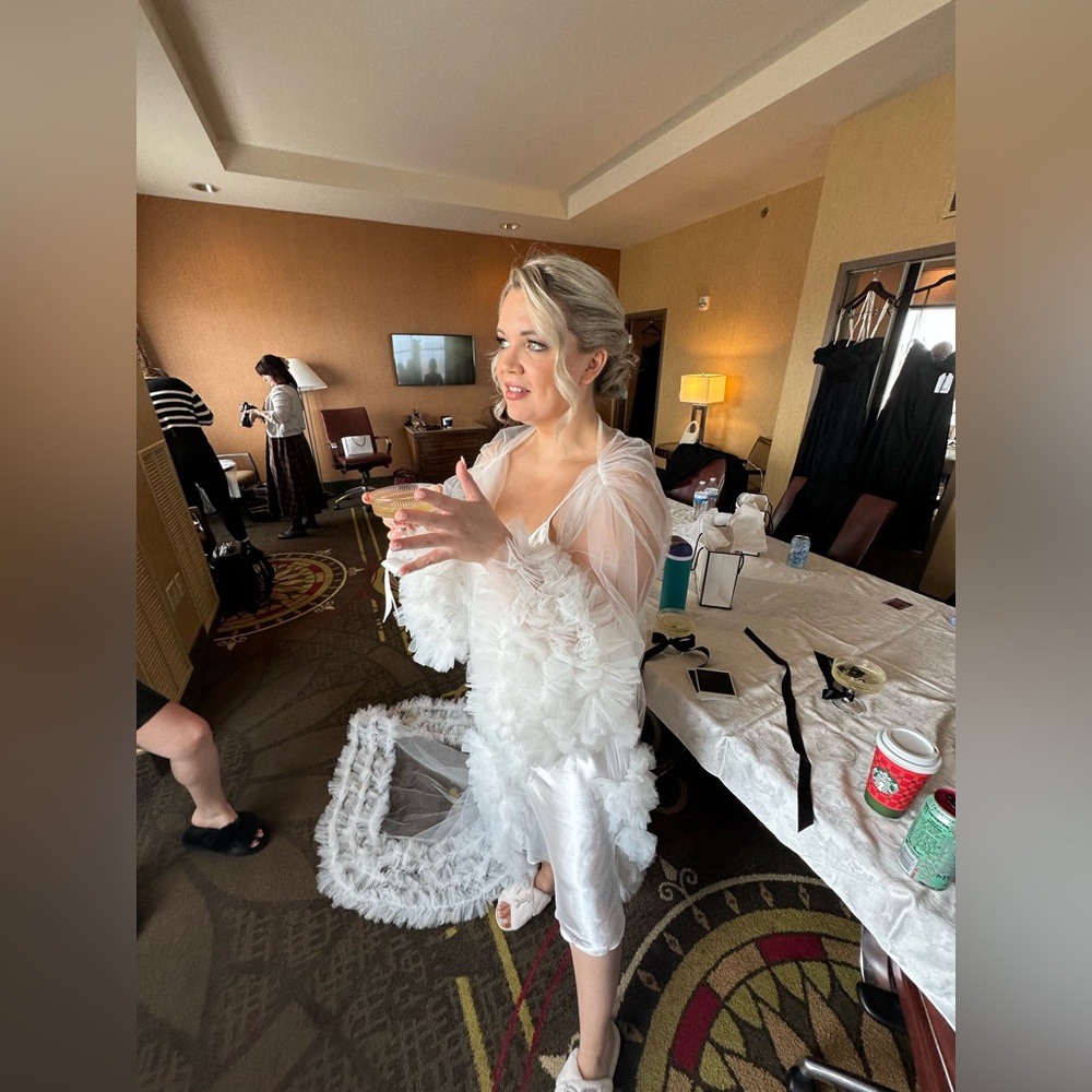 Sheer Ruffled Bridal Robe - Picture 2 of 3